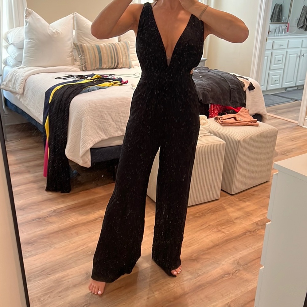 Deep V neck Jumpsuit
